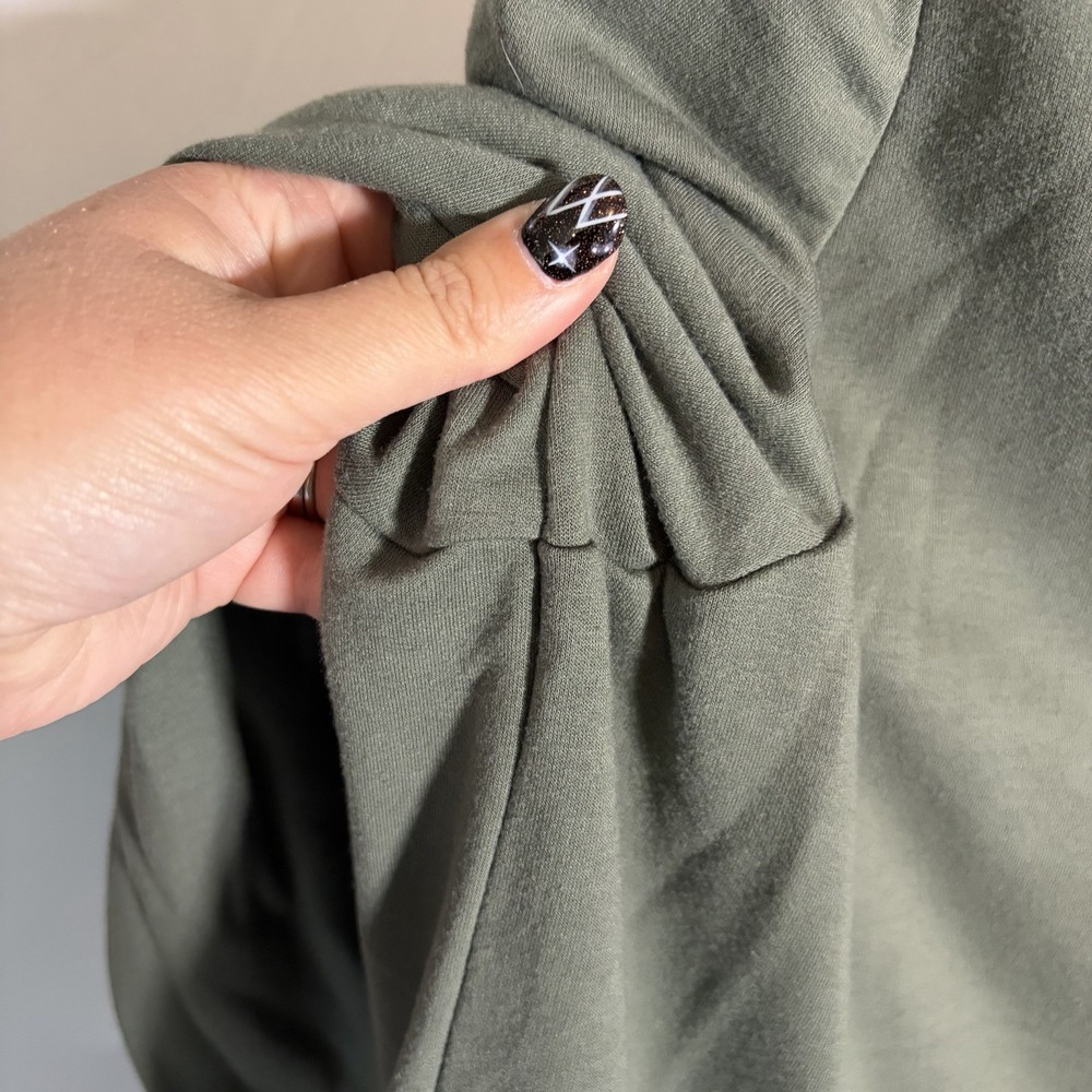 Candace Cameron Bure XL Green Cardigan Cottage Minimalist QVC Buttons Boho Hippi - Picture 10 of 15